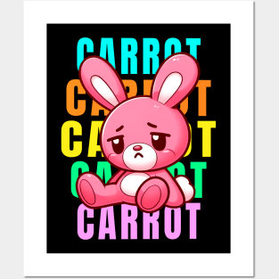 Pink Bunny | Bunny Carrot Lover | Rabbit Carrot Posters and Art